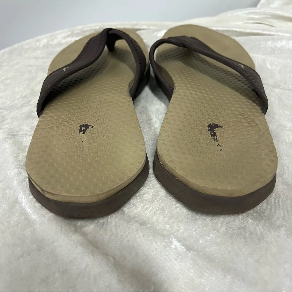 NIKE 6Y THONG Brown/Beige FLIP FLOPS BEACH SANDALS